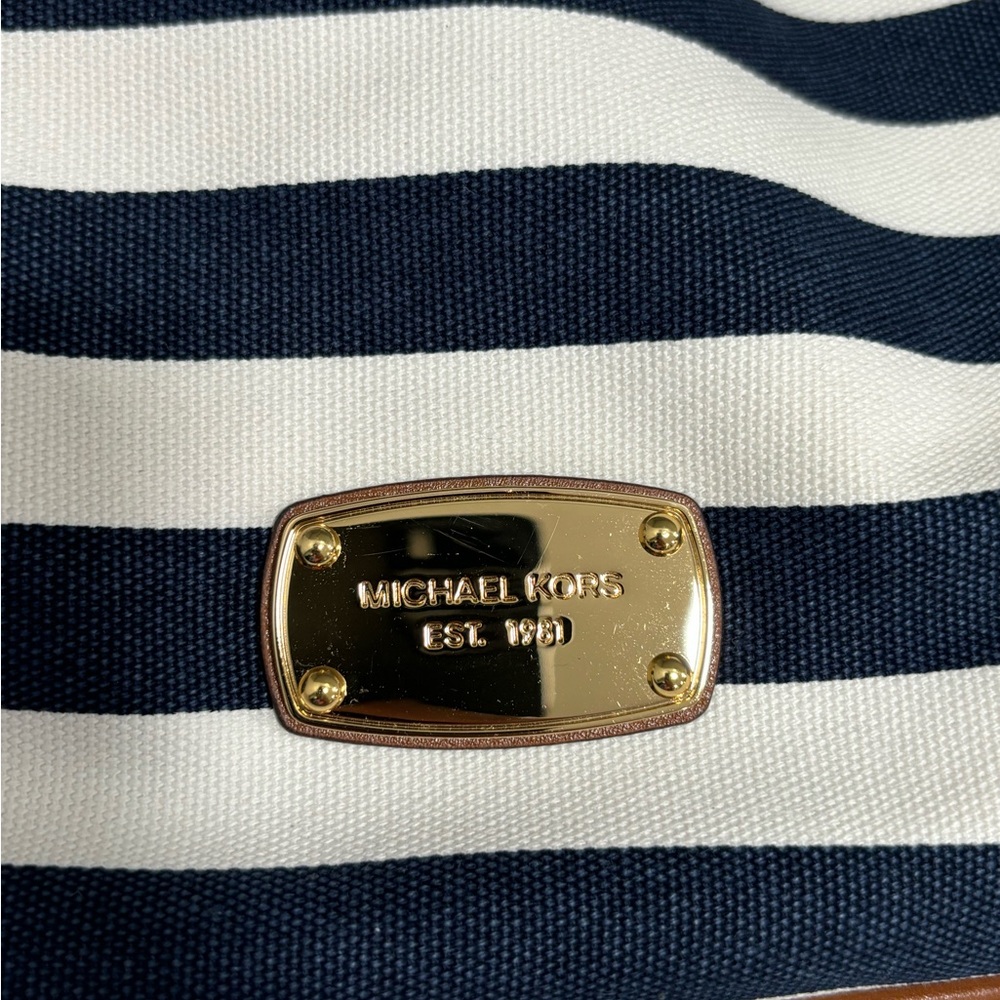 Michael Kors Navy White Stripe GrabBag